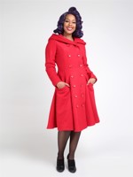 Frakke: Heather Hooded Coat, rød
